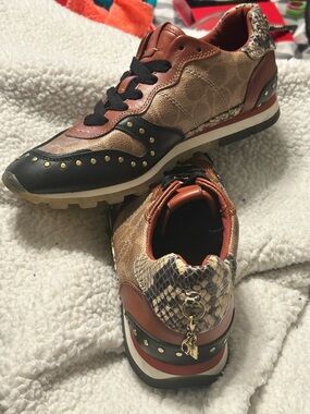Coach Women’s Brown, Black and Tan Logo-Accent Sneaker